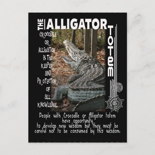 ALLIGATOR / CROCODILE TOTEM POSTCARD (Front)
