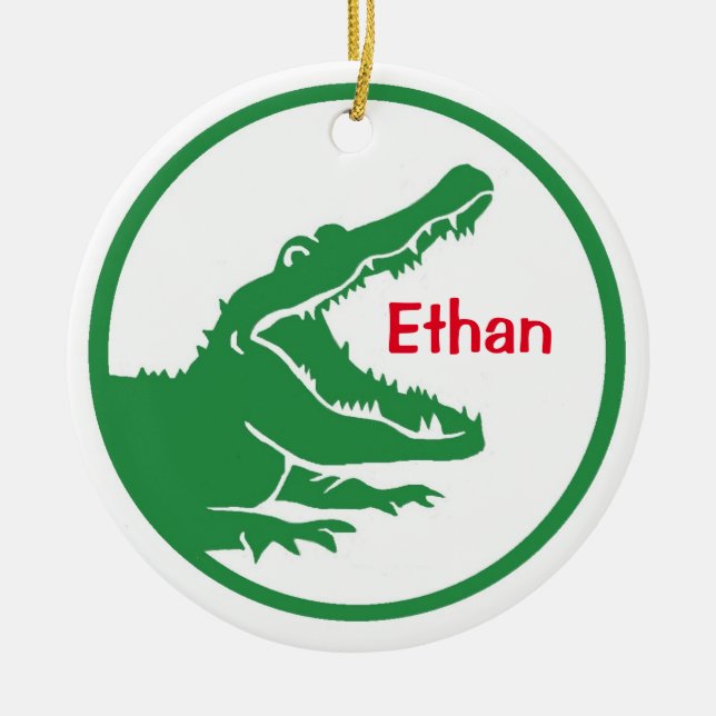 Alligator custom christmas ornament (Front)