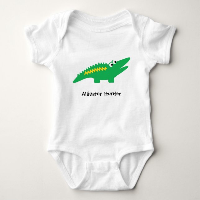 Alligator Customizable Text Baby Bodysuit (Front)