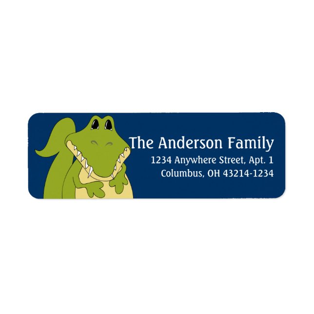 Alligator d1 Animal Return Address Labels (Front)