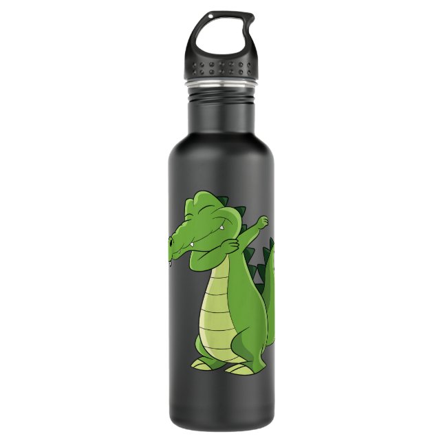 Alligator Dabbing Crocodile Dabbing Alligator 710 Ml Water Bottle (Front)