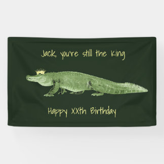 Alligator dans une bannière d'anniversaire de la C