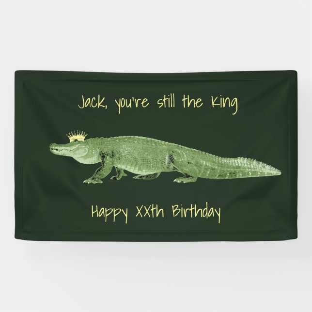 Alligator dans une bannière d'anniversaire de la C (Horizontal)
