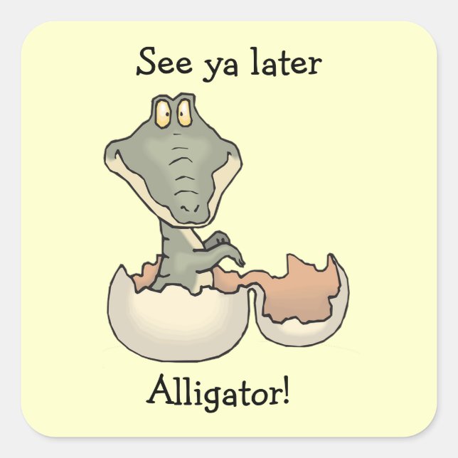 Alligator de bébé à l'éclosion d'Oeuf Stickers (Devant)