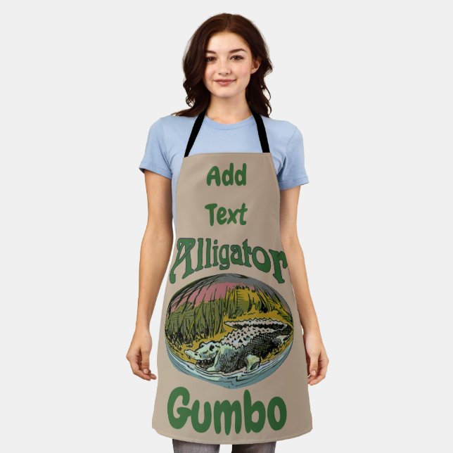 Alligator Design edit & add text, Apron (Worn)