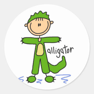Alligator Dress Up Tshirts and Gifts Classic Round Sticker
