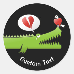 Alligator en Love Classic Round Sticker