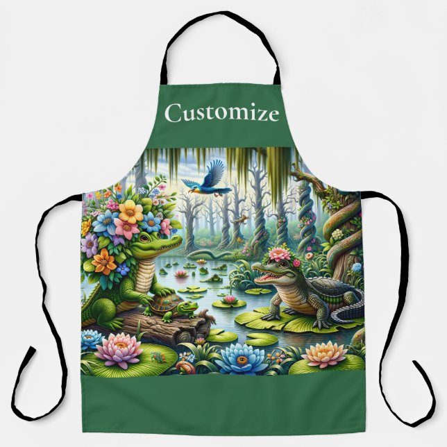 Alligator Fantasy Swamp Thunder_Cove Apron (Front)