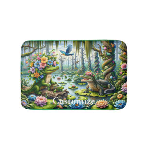 Alligator Fantasy Swamp Thunder_Cove Bath Mat