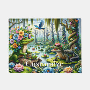 Alligator Fantasy Swamp Thunder_Cove Doormat