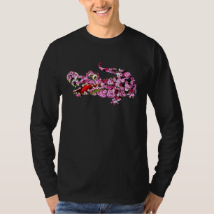 Alligator Flowers Rose Animal Crocodile Women And T-Shirt