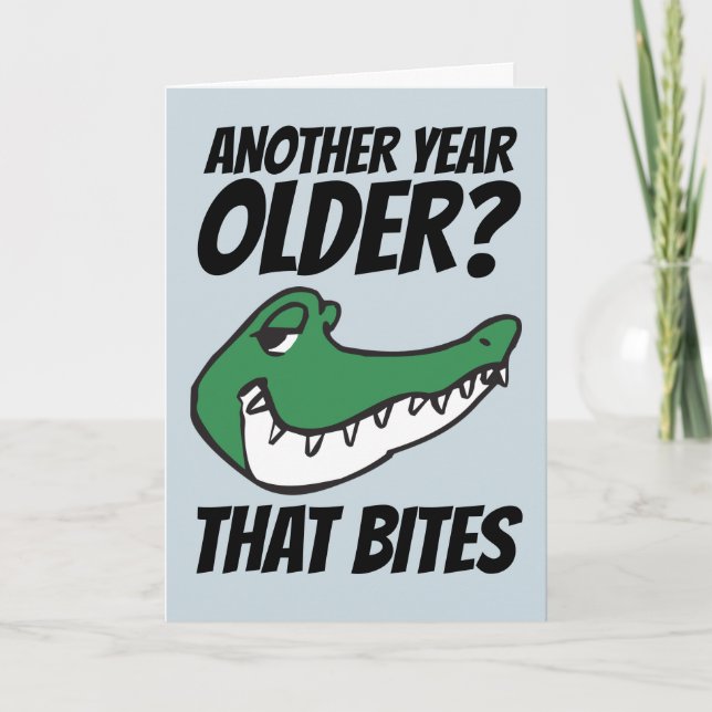 ALLIGATOR FUNNY BIRTHDAY BITES CARDS (Front)