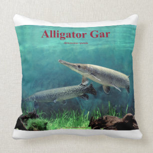 Alligator Gar Pike Throw Pillow