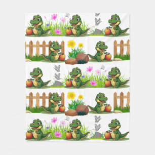 Alligator Garden Fleece Blanket