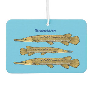 Alligator garfish cartoon illustration air freshener