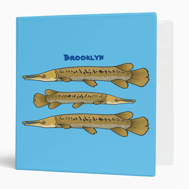 Alligator garfish cartoon illustration  binder (Front/Inside)