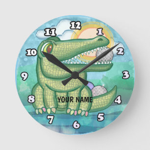 Alligator Golf Round Clock
