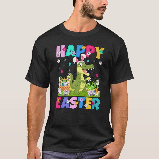 Alligator  Happy Easter Bunny Alligator Easter Sun T-Shirt (Front)