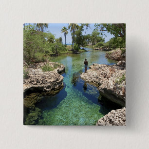 Alligator Hole, Black River Town, Jamaica 2 Inch Square Button
