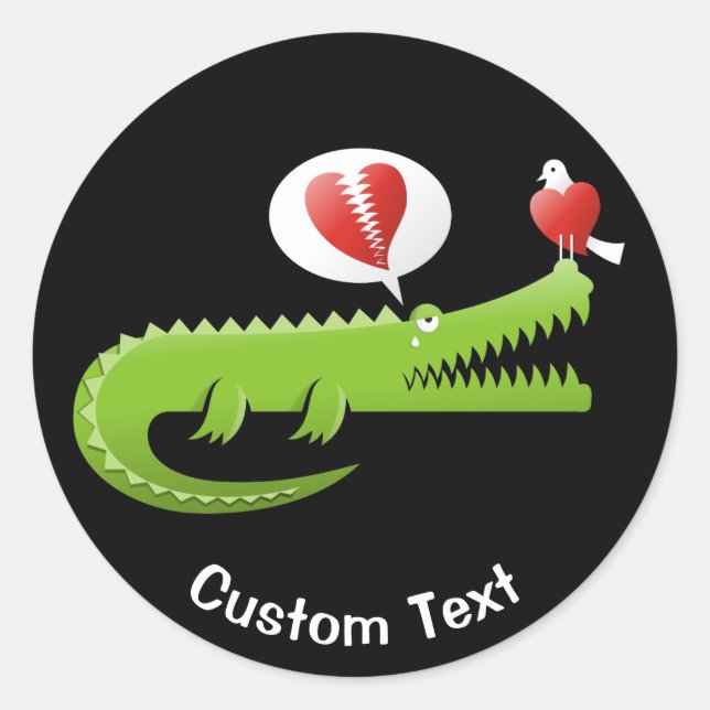 Alligator in Love Classic Round Sticker (Front)