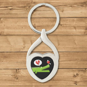 Alligator in Love Keychain