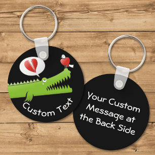 Alligator in Love Keychain