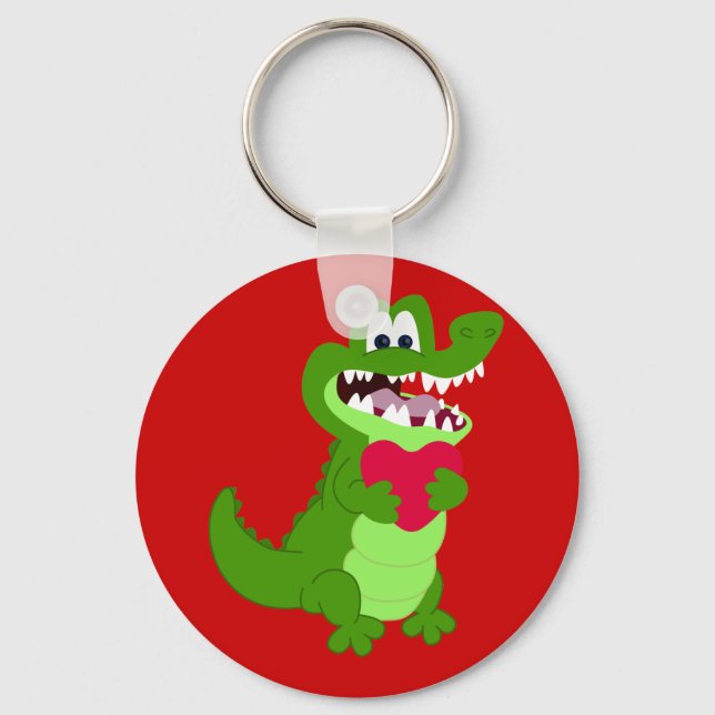 Alligator in Love Keychain (Front)