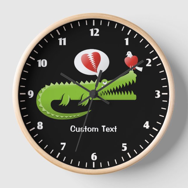 Alligator in Love Large Clock (Front)