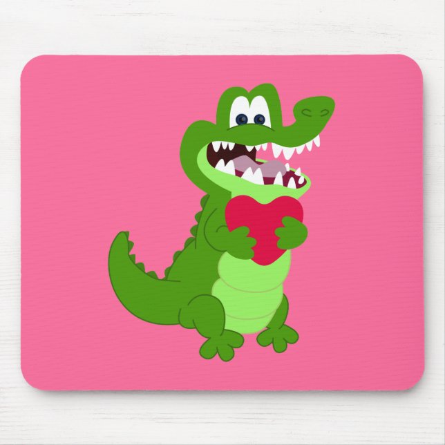 Alligator in Love Mouse Pad (Front)
