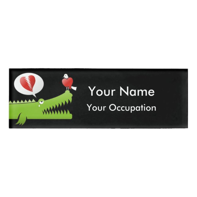 Alligator in Love Name Tag (Front)