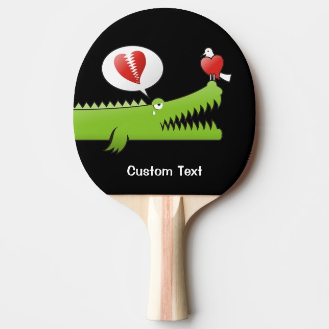 Alligator in Love Ping Pong Paddle (Front)