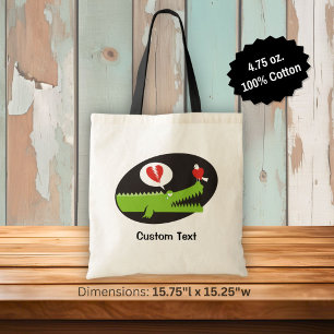 Alligator in Love Tote Bag