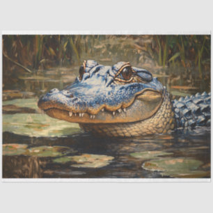 Alligator in the Everglades Wildlife Decoupage Tissue Paper