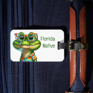 Alligator in Tropical Shirt Luggage Tag