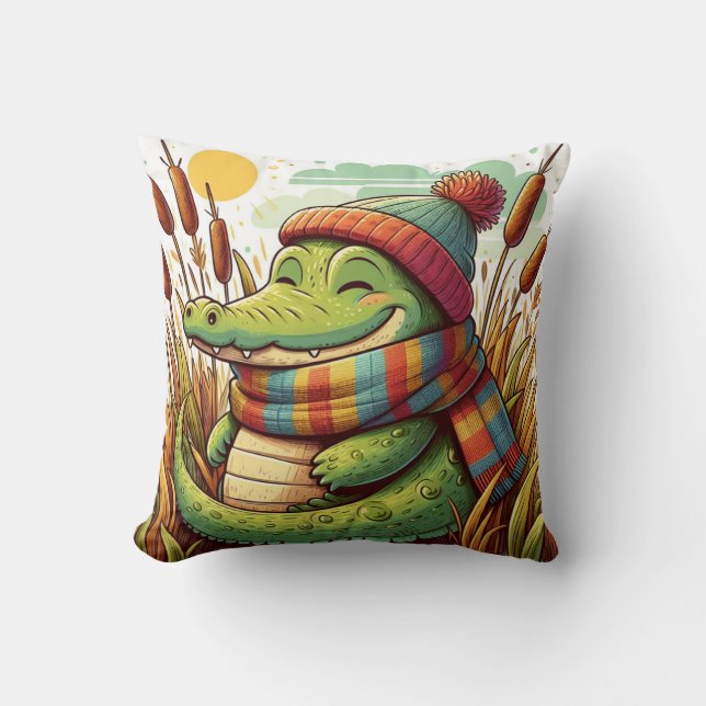 Alligator-Inspired Pillow  (Front)