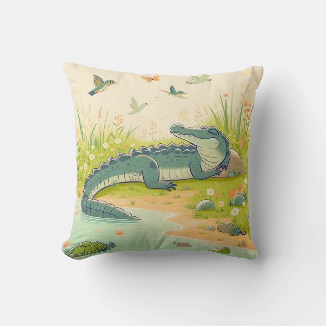 Alligator-Inspired Pillow  (Front)