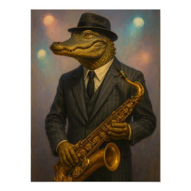 Alligator jazz musician poster (Front)