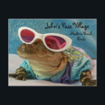 Alligator John's Pass Maderia Beach Post Card<br><div class="desc">my pet alligator in a dress and sunglasses</div>