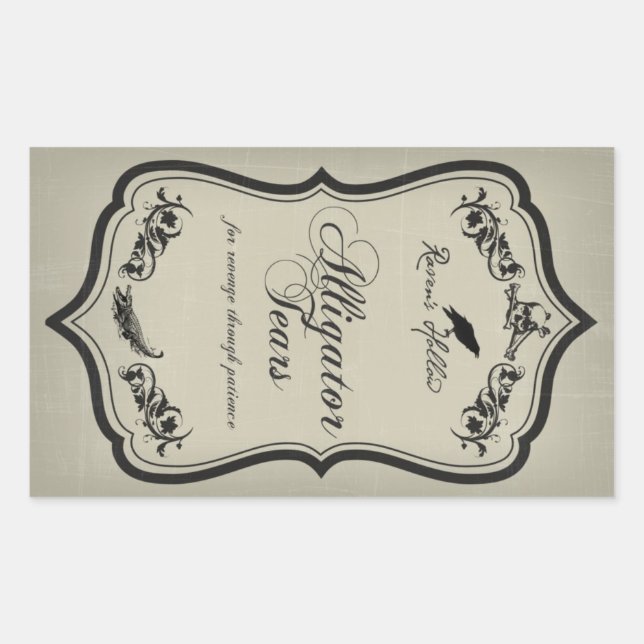 Alligator Larmes Halloween Jar Sticker Étiquette (Devant)