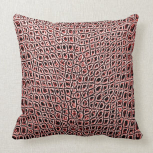 ALLIGATOR LEATHER BURGUNDY THROW PILLOW