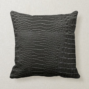 alligator leather throw pillow