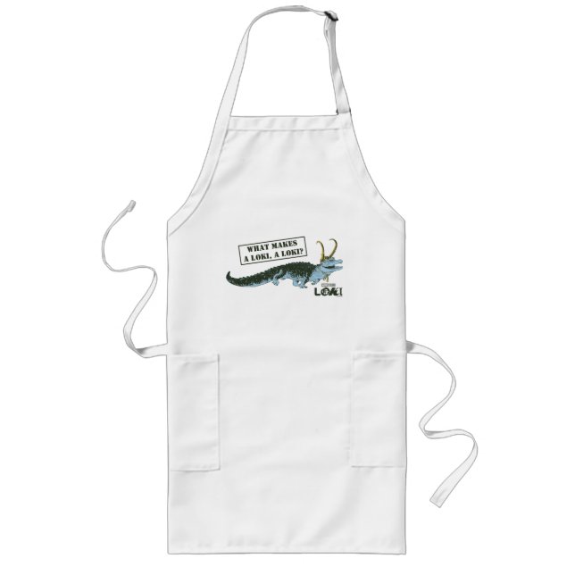 Alligator Loki Illustration Long Apron (Front)