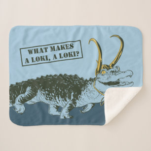 Alligator Loki Illustration Sherpa Blanket