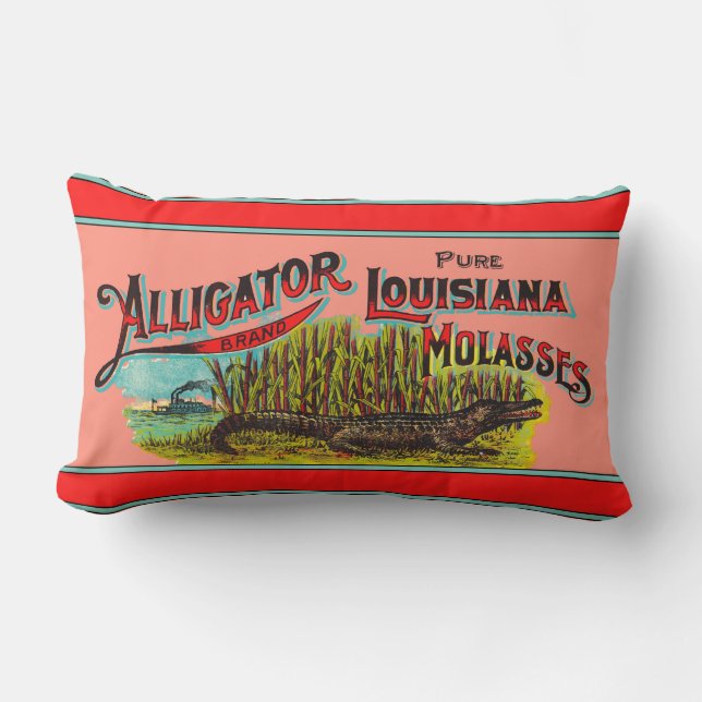 Alligator Louisiana Molasses Lumbar Pillow (Front)