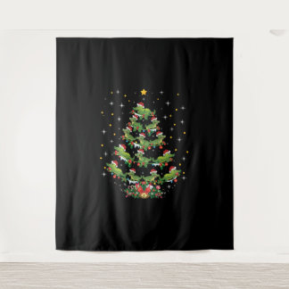 Alligator Lover Xmas Gift Alligator Christmas Tree Tapestry