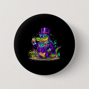 Alligator Mardi Gras Carnival Outfit For Mens Wome 2 Inch Round Button