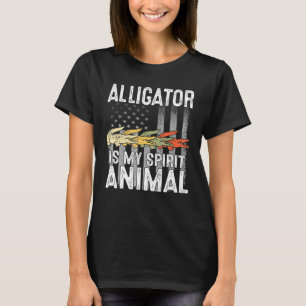Alligator My Spirit Animal Usa Patriotic American T-Shirt