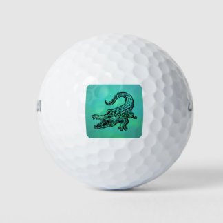 Alligator On A Swampy Green Background Golf Balls