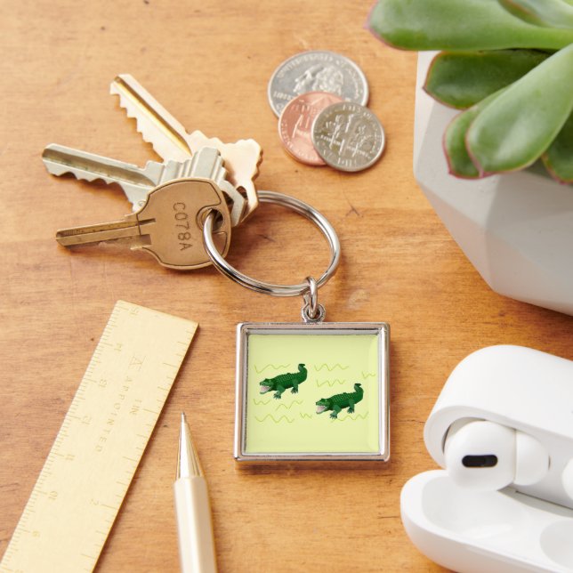 Alligator on yellow keychain (Desk)