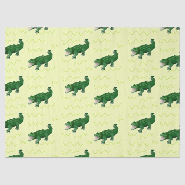Alligator on yellow tissue paper (Front)